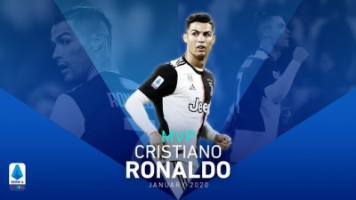 Ronaldo lần đầu được Serie A t&ocirc;n vinh nhờ th&agrave;nh t&iacute;ch th&aacute;ng 1