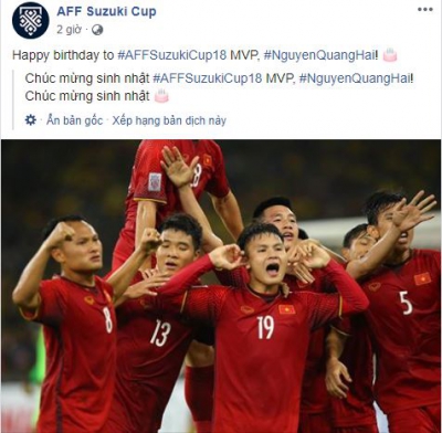 Quang Hải nhận 'm&oacute;n qu&agrave; đặc biệt' từ AFF