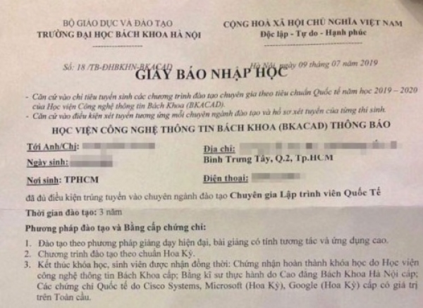 Lãnh đạo Trường ĐH Bách khoa Hà Nội xin lỗi vì thí sinh… &quot;bỗng dưng trúng tuyển ĐH&quot;