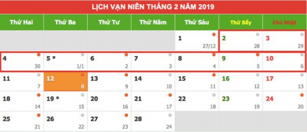 Tết Nguy&ecirc;n đ&aacute;n Kỷ Hợi 2019: C&aacute;n bộ, c&ocirc;ng chức được nghỉ 9 ng&agrave;y liền