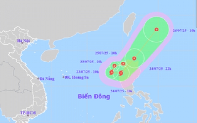 Xuất hiện áp thấp nhiệt đới giật cấp 8 gần Biển Đông