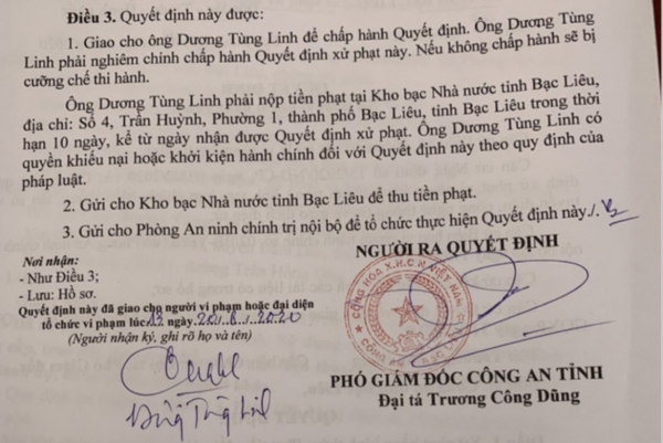 Bạc Liêu: Phạt hành chính giám đốc &quot;nổ&quot; chi hơn 10 tỉ đồng chạy dự án