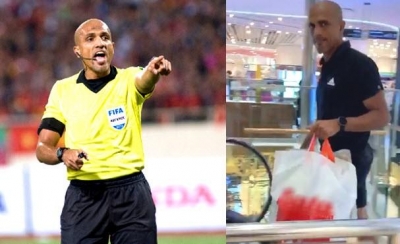 Trọng t&agrave;i Ahmed Al-Kaf c&aacute;m ơn fan d&ugrave; bị sỉ vả, đi si&ecirc;u thị mua sắm trước khi về nước