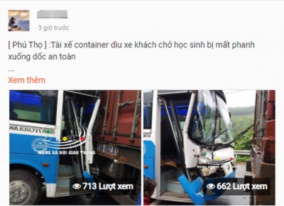 Thực hư chuyện xe container "d&igrave;u" xe chở học sinh bị mất phanh