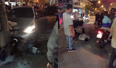 Xế hộp vượt đ&egrave;n đỏ, t&ocirc;ng 2 người thương vong, t&agrave;i xế rời đi