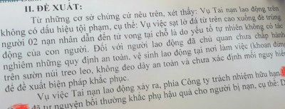 Vụ 2 c&ocirc;ng nh&acirc;n bị đ&aacute; đ&egrave; tử vong thương t&acirc;m: Do yếu tố tự nhi&ecirc;n
