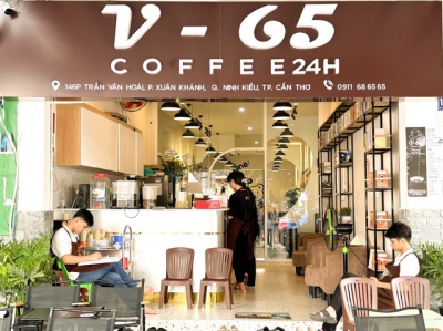 Quán cà phê V-65 Coffee 24H - góc nhỏ bình yên nép mình giữa lòng Cần Thơ