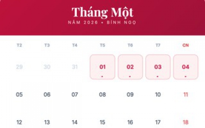 Bộ Nội vụ th&ocirc;ng b&aacute;o về lịch nghỉ Tết Dương lịch 4 ng&agrave;y li&ecirc;n tục