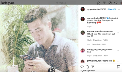 Fans tiếc đứt ruột khi Tiến Linh chia tay bạn g&aacute;i diễn vi&ecirc;n xinh đẹp