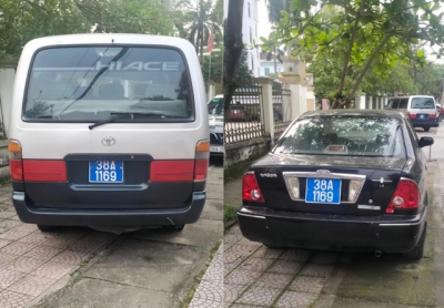Xử phạt chủ 2 chiếc xe cùng gắn biển số xanh 38A-1169