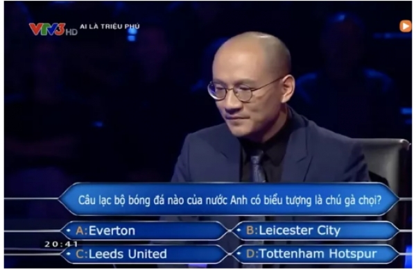 Chương tr&igrave;nh "Ai l&agrave; triệu ph&uacute;" nhầm kiến thức về CLB Tottenham?
