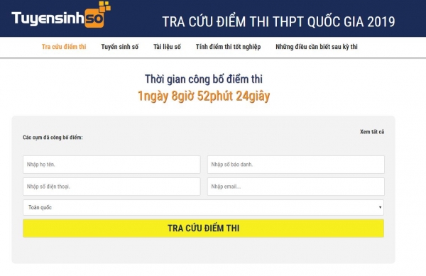 Cẩn trọng với trang web công bố điểm thi THPT Quốc gia trước 14/7