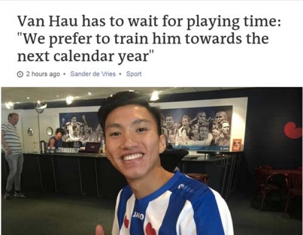 HLV Heerenveen: 'Văn Hậu sẽ sẵn s&agrave;ng thi đấu v&agrave;o năm 2020'