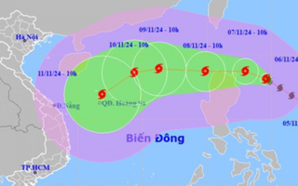 Bão Yinxing rất mạnh, giật cấp 16 đang di chuyển vào Biển Đông