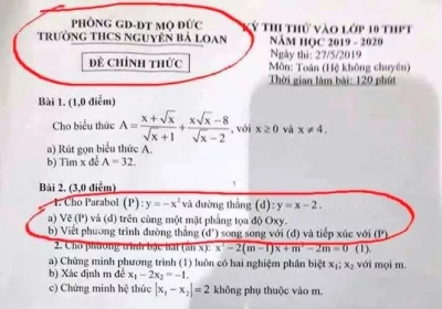 Xôn xao đề thi vào lớp 10 ở Quảng Ngãi giống đề thi thử